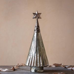 Small Antiqued Silver Christmas Tree Ornament