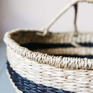 Black and Natural Seagrass Basket