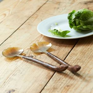 Ginkgo Leaf Horn Salad Server