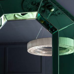 Green Glass Octagonal Mirror