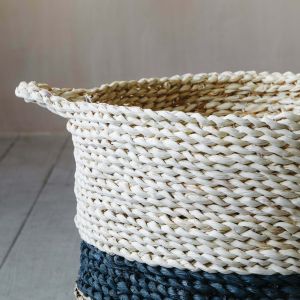 Striped Straw Basket