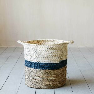 Striped Straw Basket