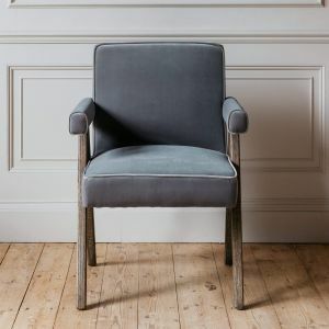 Logan Slate Grey Velvet Chair