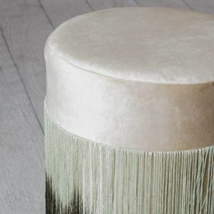 Taupe Ombre Fringed Stool