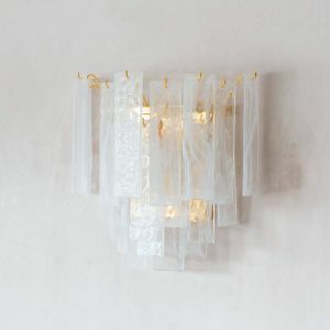 Marbled Glass Gold Wall Light