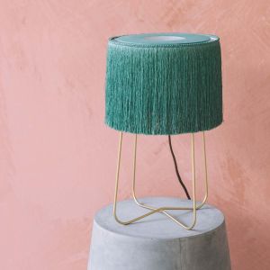 Evita Teal Tassel Table Lamp