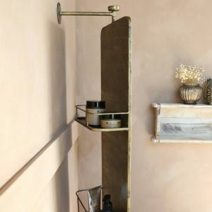 Antique Brass Mirror With Shelves