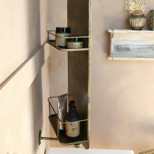 Antique Brass Mirror With Shelves