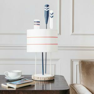 Striped Paddle Lamp with shade