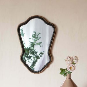 Antiqued Black and Gold Mirror