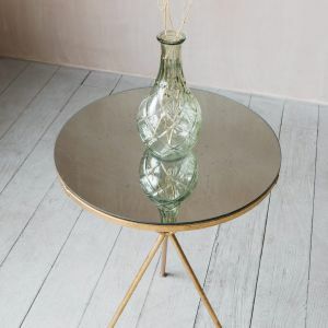 Gold Tripod Mirrored Table