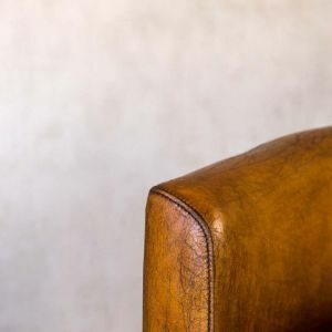 Brown Leather Rocket Chair