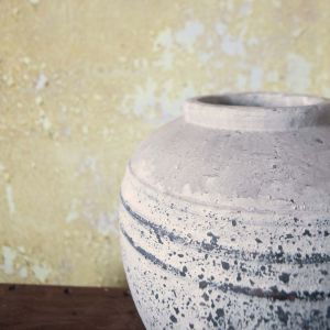 Distressed Round Stone Pot