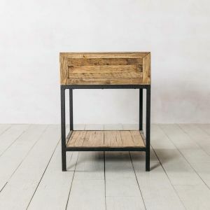 Metal Frame One Drawer Side Table