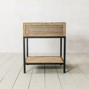 Metal Frame One Drawer Side Table