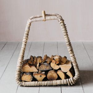 Rattan Log Basket with Handle