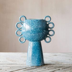 Blue Looped Edge Vase