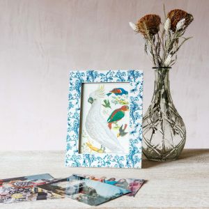 Light Blue Floral Print Bone Frame