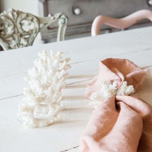 Set of Six Faux Coral Napkin Rings