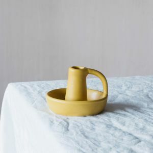 Yellow Curve Candle Holder