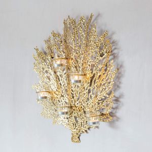 Gold Coral Candle Holder