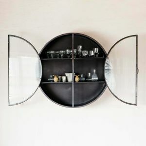Glass Fronted Round Wall Cabinet