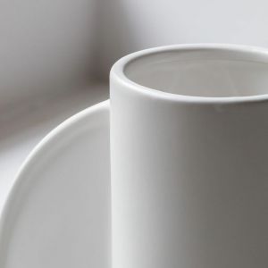 White Ceramic Watering Can Vase