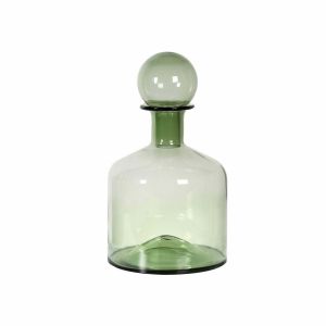 Wide Green Glass Bottle