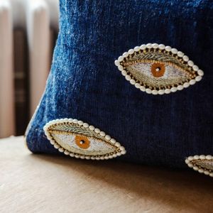 Blue Eye Print Cushion