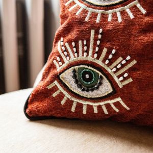 Orange Eye Print Cushion