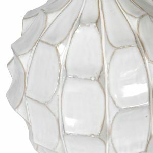 White Ceramic Petal Table Lamp with Shade