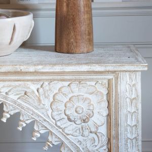 Kaia Carved Wood Console Table