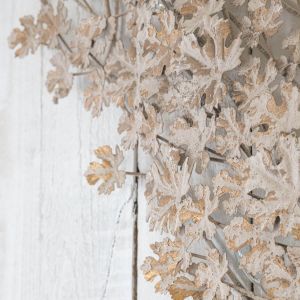 White and Gold Leaves Wall Light