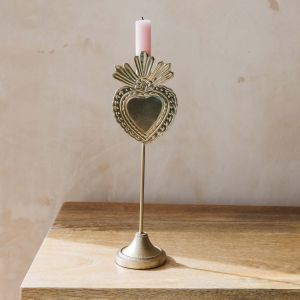 Gold Heart Candle Holder