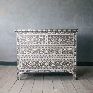 Classic Grey Mother of Pearl Chest of Drawers