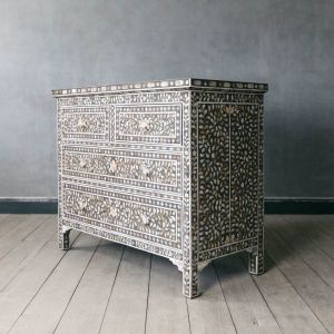 Classic Grey Mother of Pearl Chest of Drawers