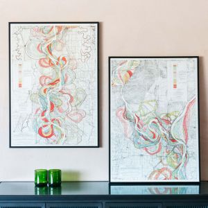 Medium Framed Mississippi Long River Print