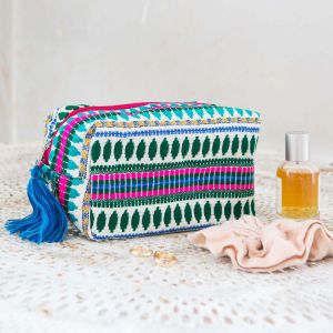 Green Embroidered Pouch