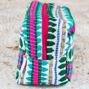 Green Embroidered Pouch