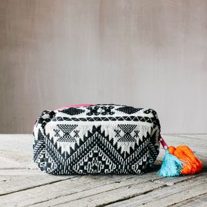 Black Embroidered Pouch