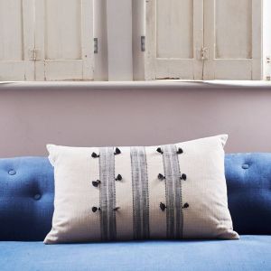 Three Stripe Avignon Cushion with Tassels