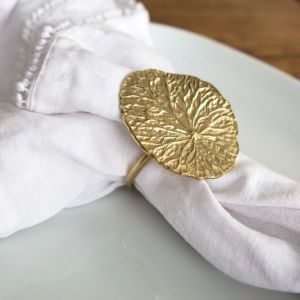 Brass Lily Pad Leaf Napkin Ring