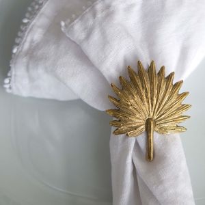 Brass Palm Leaf Napkin Ring