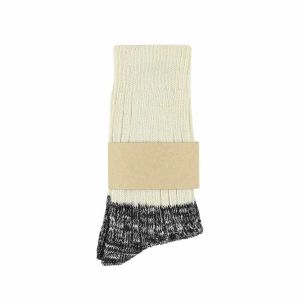 Ecru and Black Melange Socks