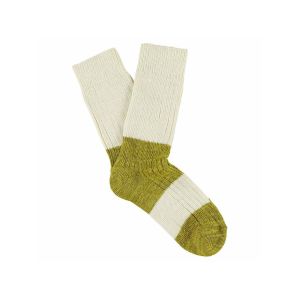Ecru and Mustard Melange Socks