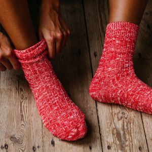 Red Melange Socks