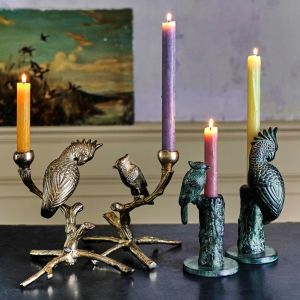 Green Parrot Candle Holder