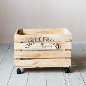 Wooden Crate on Wheels