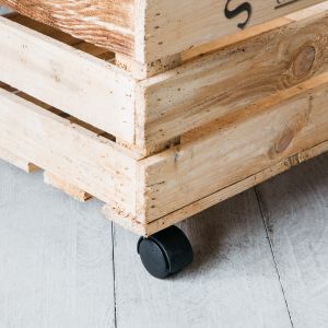 Wooden Crate on Wheels