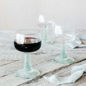 Ribbed Stem Wine Glass